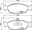 Тормозные колодки Mintex передние для ЗАЗ Sens 2004-2009. Артикул MDB1556