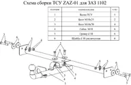 Прицеп Фаркоп AvtoS zaz-03 для автомобиля ЗАЗ 1103 “Славута”
